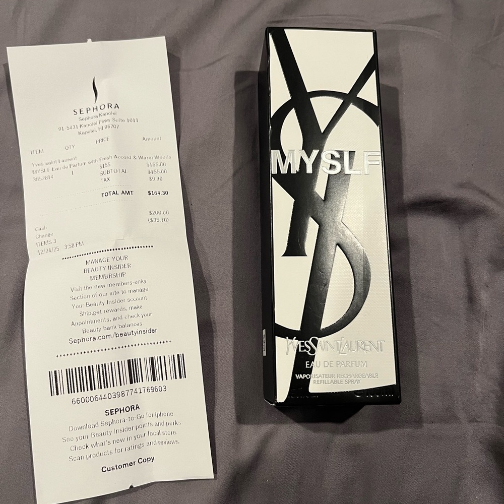 Yves Saint Laurent MYSLF Black and White Packaging